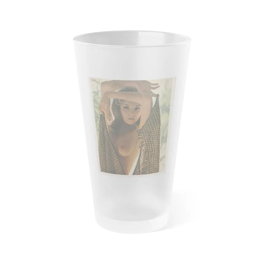 Victoria Vetri #51 - Playboy Mag. May '68 - 1 Photo - Partially Topless (Vintage Female Icon) Frosted Pint Glass 16oz-16oz-Frosted-Go Mug Yourself