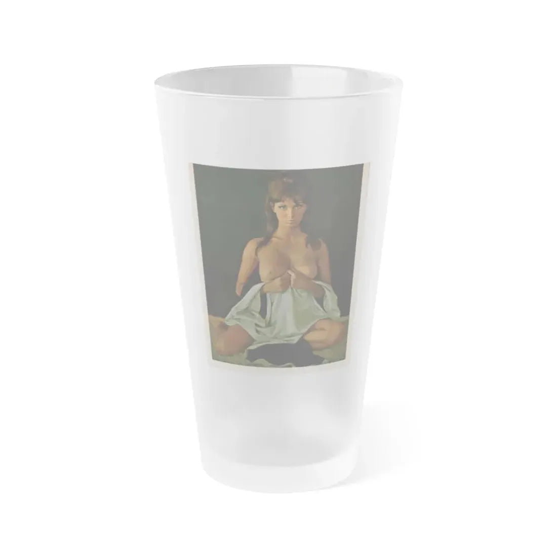 Victoria Vetri #54 - Playboy Mag. May '68 - 1 Topless Photo (Vintage Female Icon) Frosted Pint Glass 16oz 16oz Frosted - Go Mug Yourself