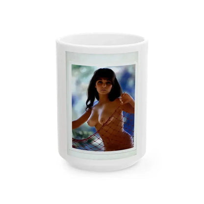 Victoria Vetri #69 - Topless (Vintage Female Icon) White Coffee Mug 15oz - Go Mug Yourself