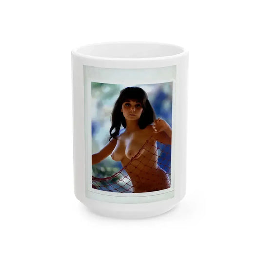 Victoria Vetri #69 - Topless (Vintage Female Icon) White Coffee Mug 15oz - Go Mug Yourself