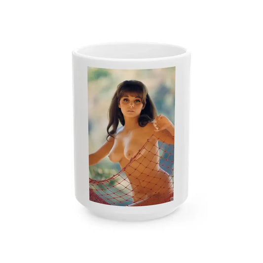 Victoria Vetri #83 - Topless (Vintage Female Icon) White Coffee Mug 15oz - Go Mug Yourself