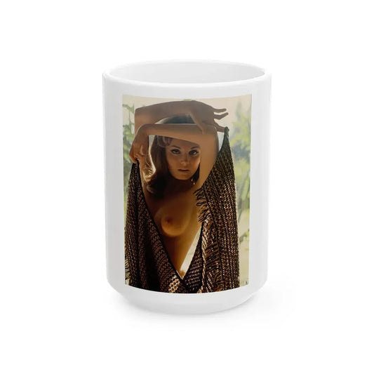 Victoria Vetri #94 - Topless1 (Vintage Female Icon) White Coffee Mug 15oz - Go Mug Yourself