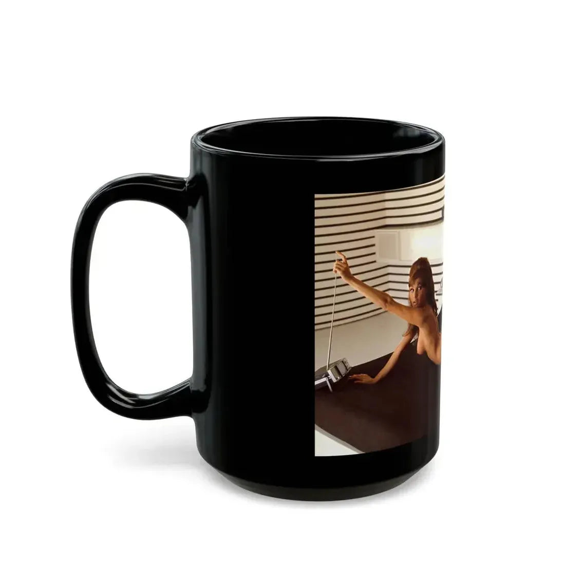 Victoria Vetri #97 - Nude (Vintage Female Icon) Black Coffee Mug - Go Mug Yourself