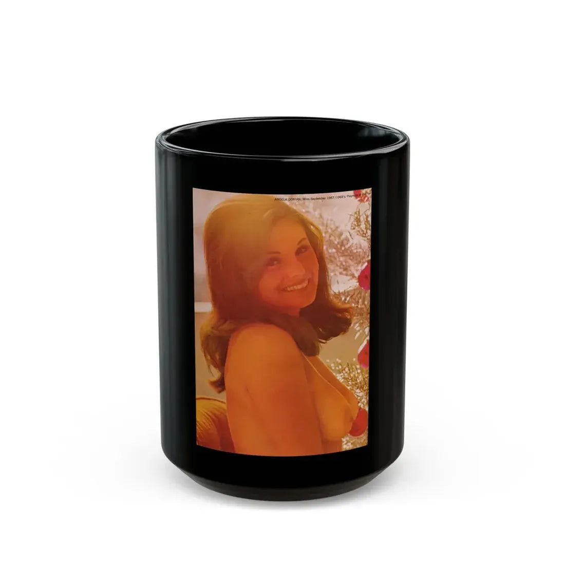 Victoria Vetri #99 - Topless (Vintage Female Icon) Black Coffee Mug - Go Mug Yourself