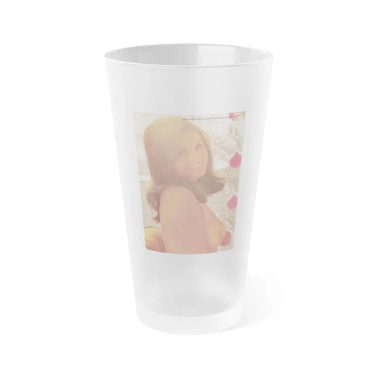 Victoria Vetri #99 - Topless2 (Vintage Female Icon) Frosted Pint Glass 16oz-16oz-Frosted-Go Mug Yourself