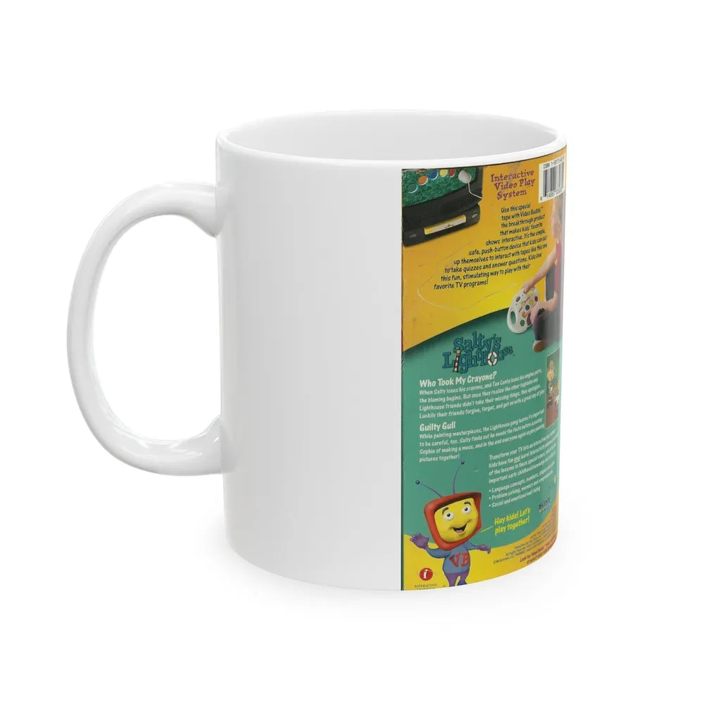 VIDEO BUDDY INTERACTIVE SALTYS LIGHTHOUSE (VHS COVER) - White Coffee Mug-Go Mug Yourself