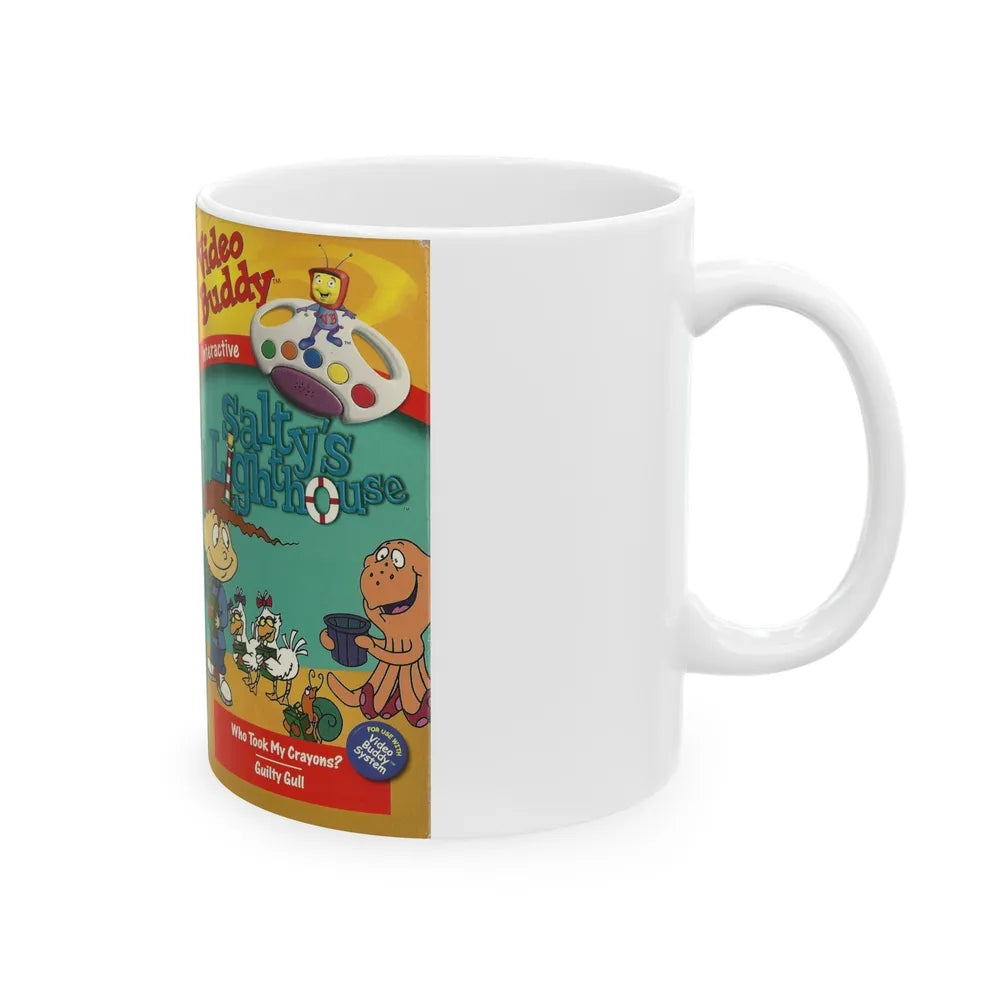 VIDEO BUDDY INTERACTIVE SALTYS LIGHTHOUSE (VHS COVER) - White Coffee Mug-Go Mug Yourself