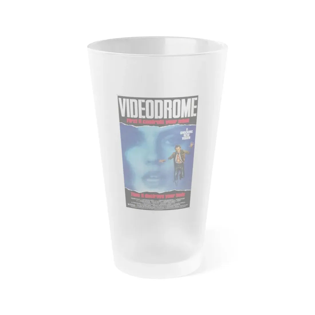 VIDEODROME 1983 Movie Poster - Frosted Pint Glass 16oz Default Title - Go Mug Yourself
