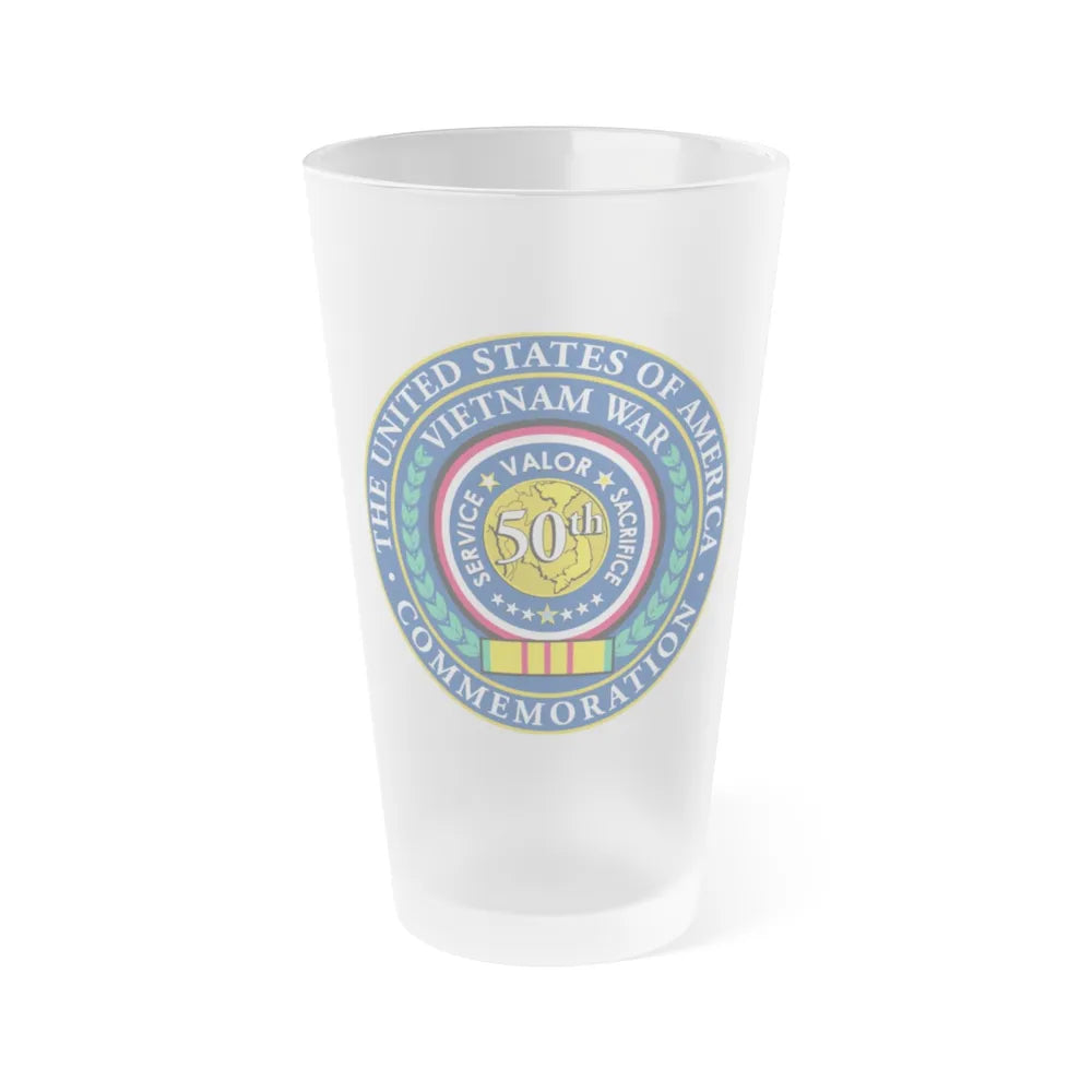 Vietnam War Commemoration 50th Anniversary - Frosted Pint Glass 16oz-16oz-Frosted-Go Mug Yourself