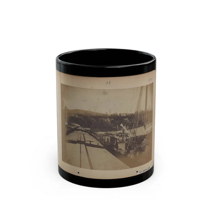 View From The Top Of A Car On The Extreme End Of The Burnside Wharf Looking Towards Shore (U.S. Civil War) Black Coffee Mug-11oz-Go Mug Yourself