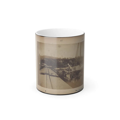 View From the Top of a Car on the Extreme End of the Burnside Wharf Looking Towards Shore (U.S. Civil War) Color Changing Coffee Mug 11oz-11oz-Go Mug Yourself