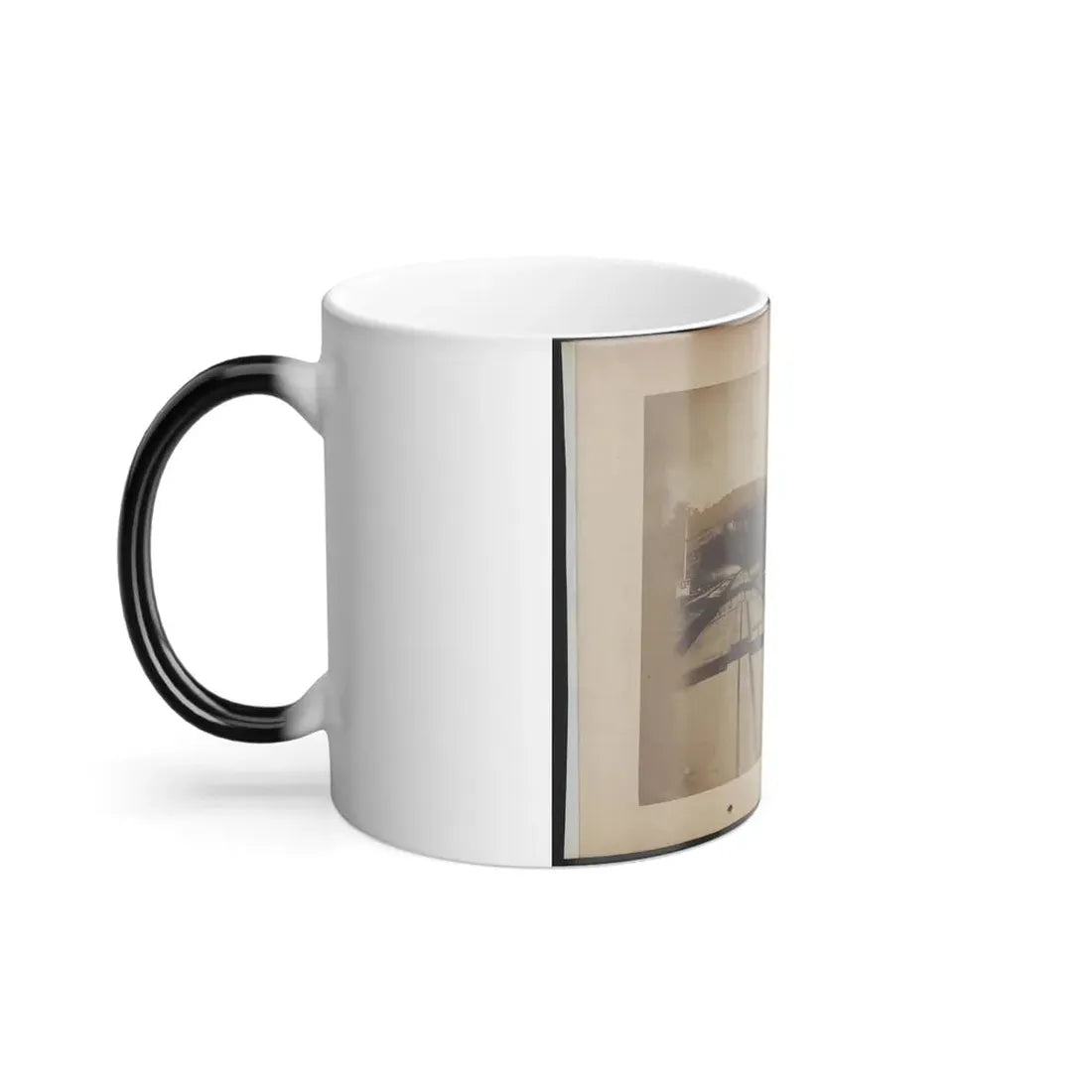 View From the Top of a Car on the Extreme End of the Burnside Wharf Looking Towards Shore (U.S. Civil War) Color Changing Coffee Mug 11oz - Go Mug Yourself