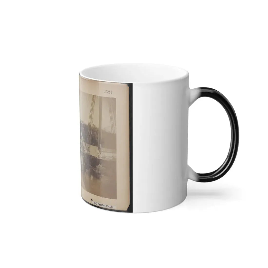 View From the Top of a Car on the Extreme End of the Burnside Wharf Looking Towards Shore (U.S. Civil War) Color Changing Coffee Mug 11oz - Go Mug Yourself