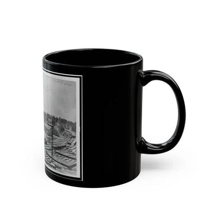 View Of Atlanta, Georgia, With Railroad Cars In Left Foreground (U.S. Civil War) Black Coffee Mug-Go Mug Yourself