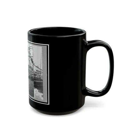 View Of Boats And Ships At Wharf, Charleston, South Carolina (U.S. Civil War) Black Coffee Mug-Go Mug Yourself