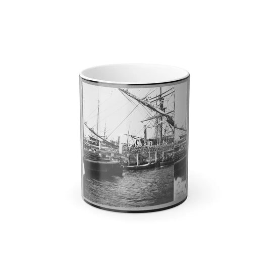 View of Boats and Ships at Wharf, Charleston, South Carolina (U.S. Civil War) Color Changing Coffee Mug 11oz-11oz-Go Mug Yourself