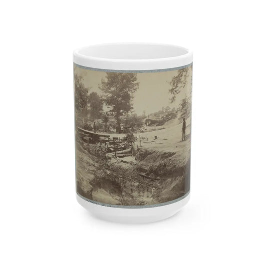 View Of Bombproof Tents Occupied By U.S. Colored Troops In Front Of Petersburg, Va., August 7, 1864 (U.S. Civil War) White Coffee Mug-15oz-Go Mug Yourself