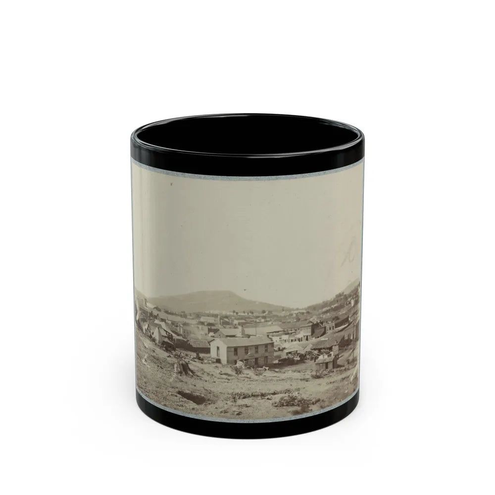 View Of Chattanooga With Lookout Mountain In The Distance(2) (U.S. Civil War) Black Coffee Mug-11oz-Go Mug Yourself