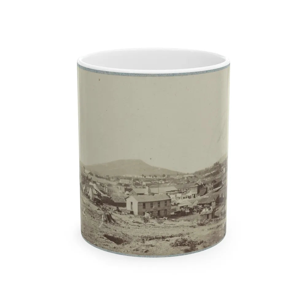 View Of Chattanooga With Lookout Mountain In The Distance(2) (U.S. Civil War) White Coffee Mug-11oz-Go Mug Yourself