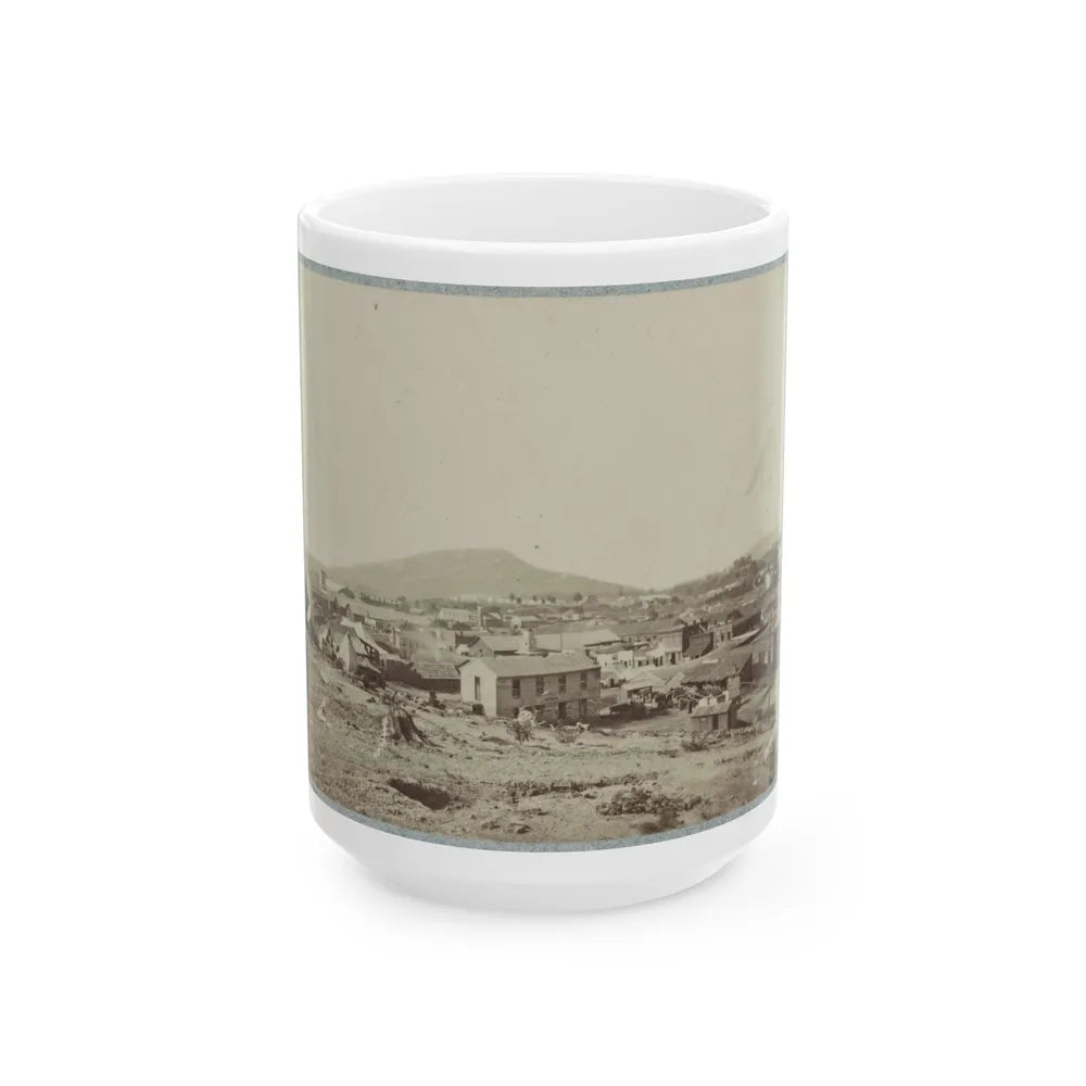 View Of Chattanooga With Lookout Mountain In The Distance(2) (U.S. Civil War) White Coffee Mug-15oz-Go Mug Yourself