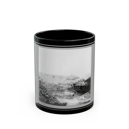 View Of City Point, Virginia, Showing Barges, Transports, Etc. (U.S. Civil War) Black Coffee Mug 11oz - Go Mug Yourself