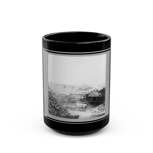 View Of City Point, Virginia, Showing Barges, Transports, Etc. (U.S. Civil War) Black Coffee Mug 15oz - Go Mug Yourself