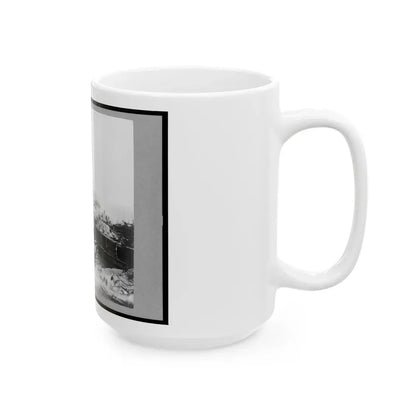 View Of City Point, Virginia, Showing Barges, Transports, Etc. (U.S. Civil War) White Coffee Mug - Go Mug Yourself