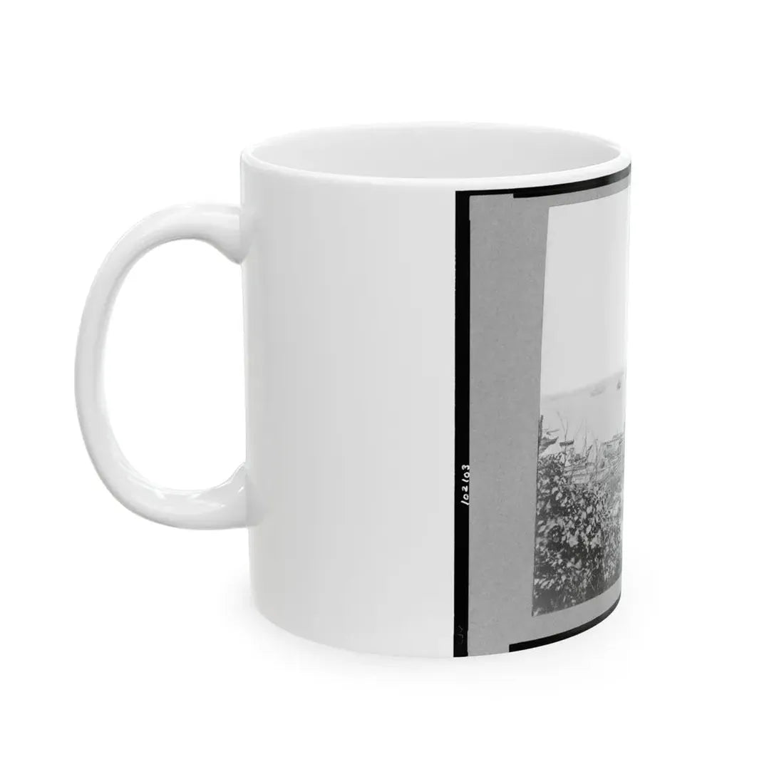 View Of City Point, Virginia, Showing Barges, Transports, Etc. (U.S. Civil War) White Coffee Mug - Go Mug Yourself