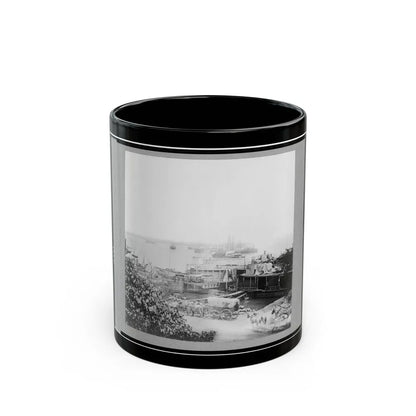 View Of City Point, Virginia, Showing Barges, Transports, Etc. (U.S. Civil War) Black Coffee Mug-11oz-Go Mug Yourself