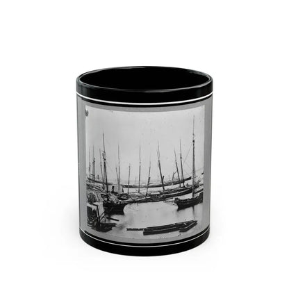 View Of Transports, Barges, Etc., City Point, Virginia (U.S. Civil War) Black Coffee Mug 11oz - Go Mug Yourself