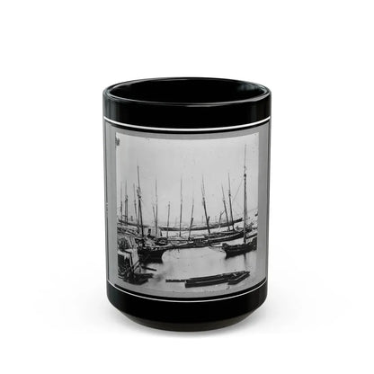 View Of Transports, Barges, Etc., City Point, Virginia (U.S. Civil War) Black Coffee Mug 15oz - Go Mug Yourself