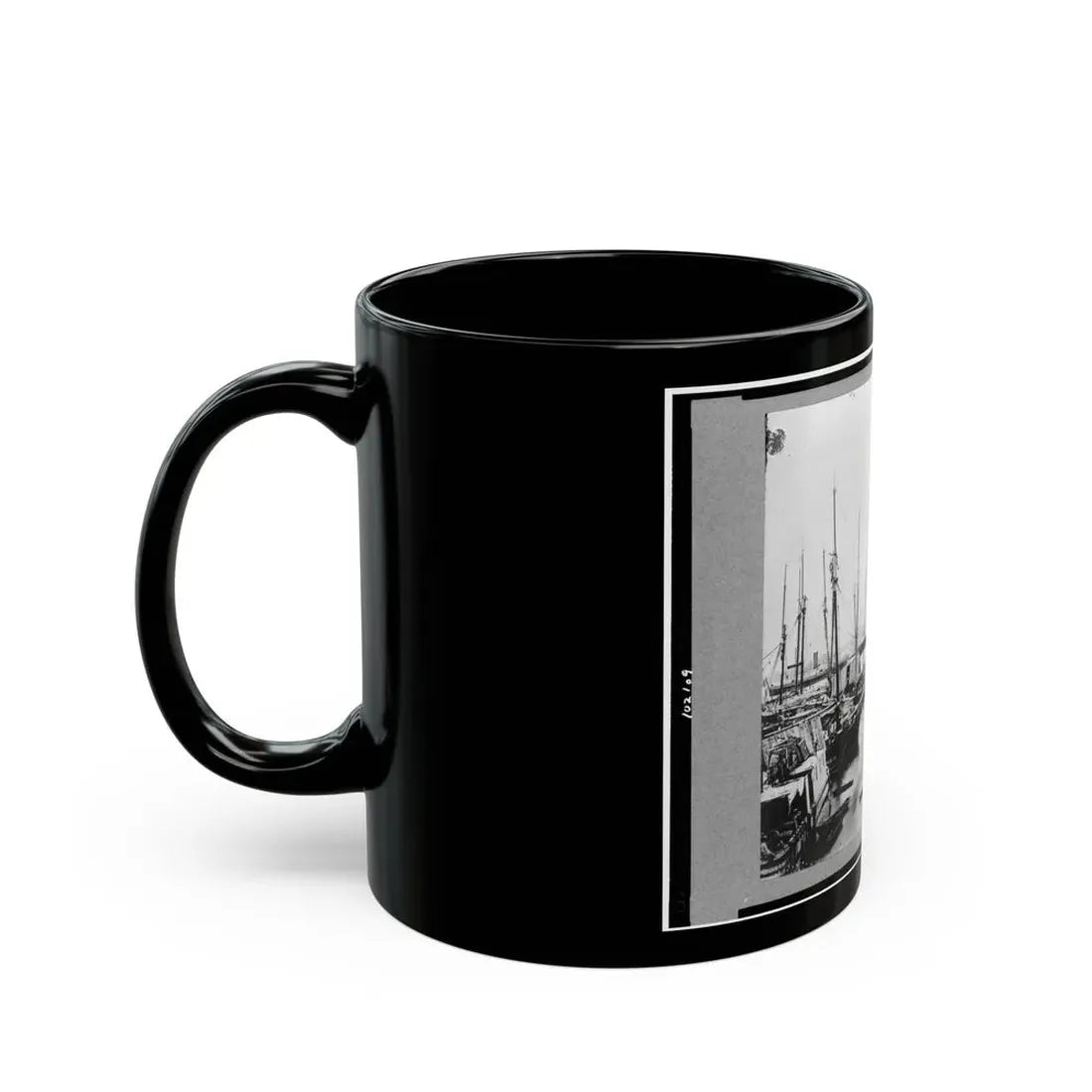 View Of Transports, Barges, Etc., City Point, Virginia (U.S. Civil War) Black Coffee Mug - Go Mug Yourself