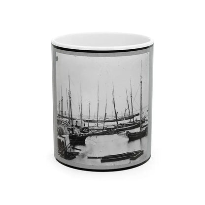 View Of Transports, Barges, Etc., City Point, Virginia (U.S. Civil War) White Coffee Mug 11oz - Go Mug Yourself