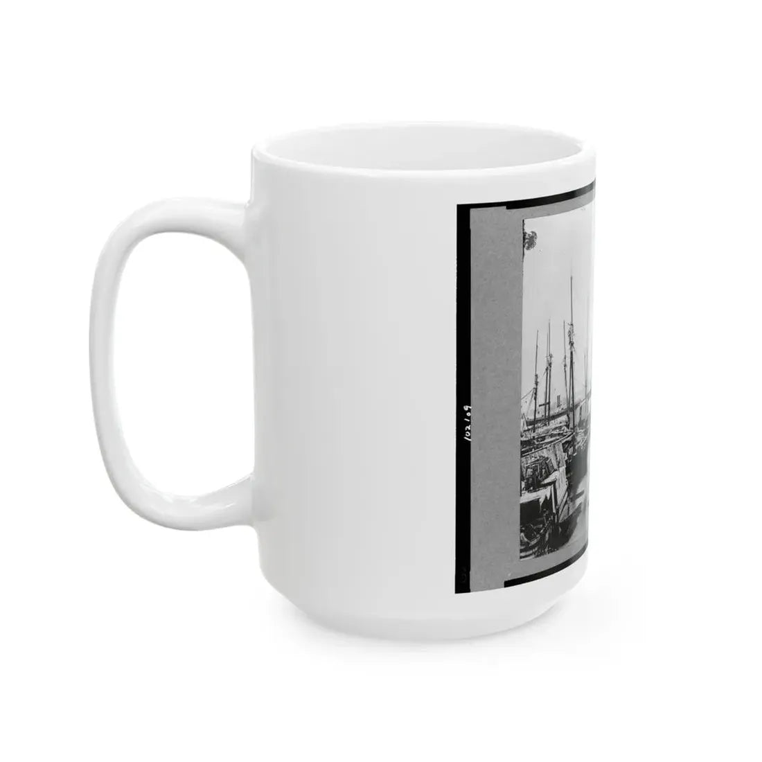 View Of Transports, Barges, Etc., City Point, Virginia (U.S. Civil War) White Coffee Mug - Go Mug Yourself