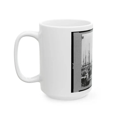 View Of Transports, Barges, Etc., City Point, Virginia (U.S. Civil War) White Coffee Mug - Go Mug Yourself