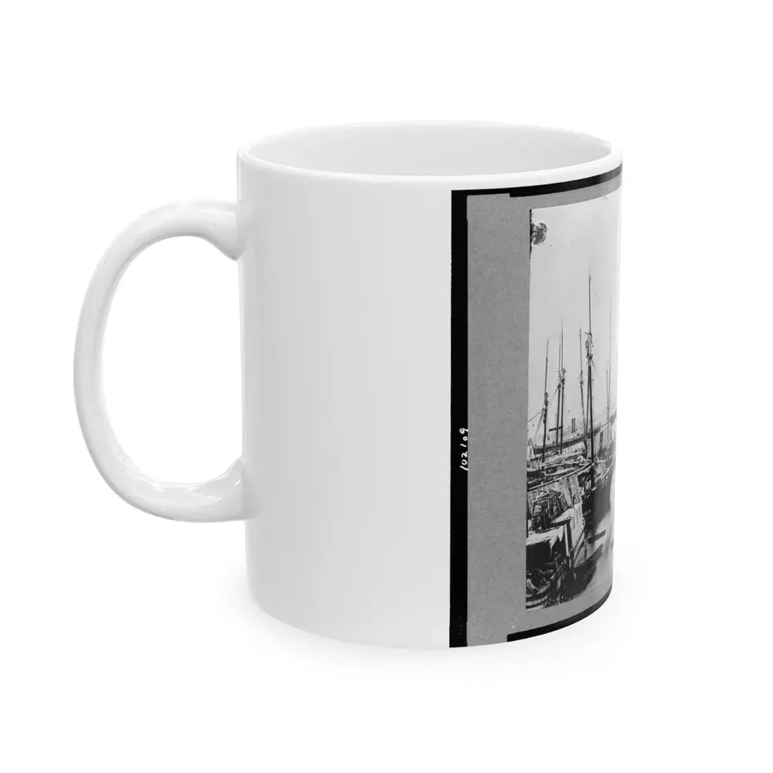 View Of Transports, Barges, Etc., City Point, Virginia (U.S. Civil War) White Coffee Mug - Go Mug Yourself