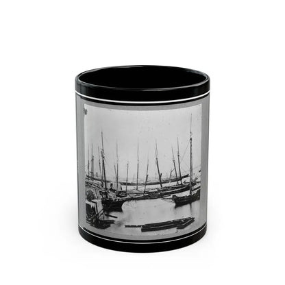 View Of Transports, Barges, Etc., City Point, Virginia (U.S. Civil War) Black Coffee Mug-11oz-Go Mug Yourself