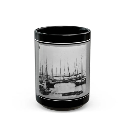 View Of Transports, Barges, Etc., City Point, Virginia (U.S. Civil War) Black Coffee Mug-15oz-Go Mug Yourself