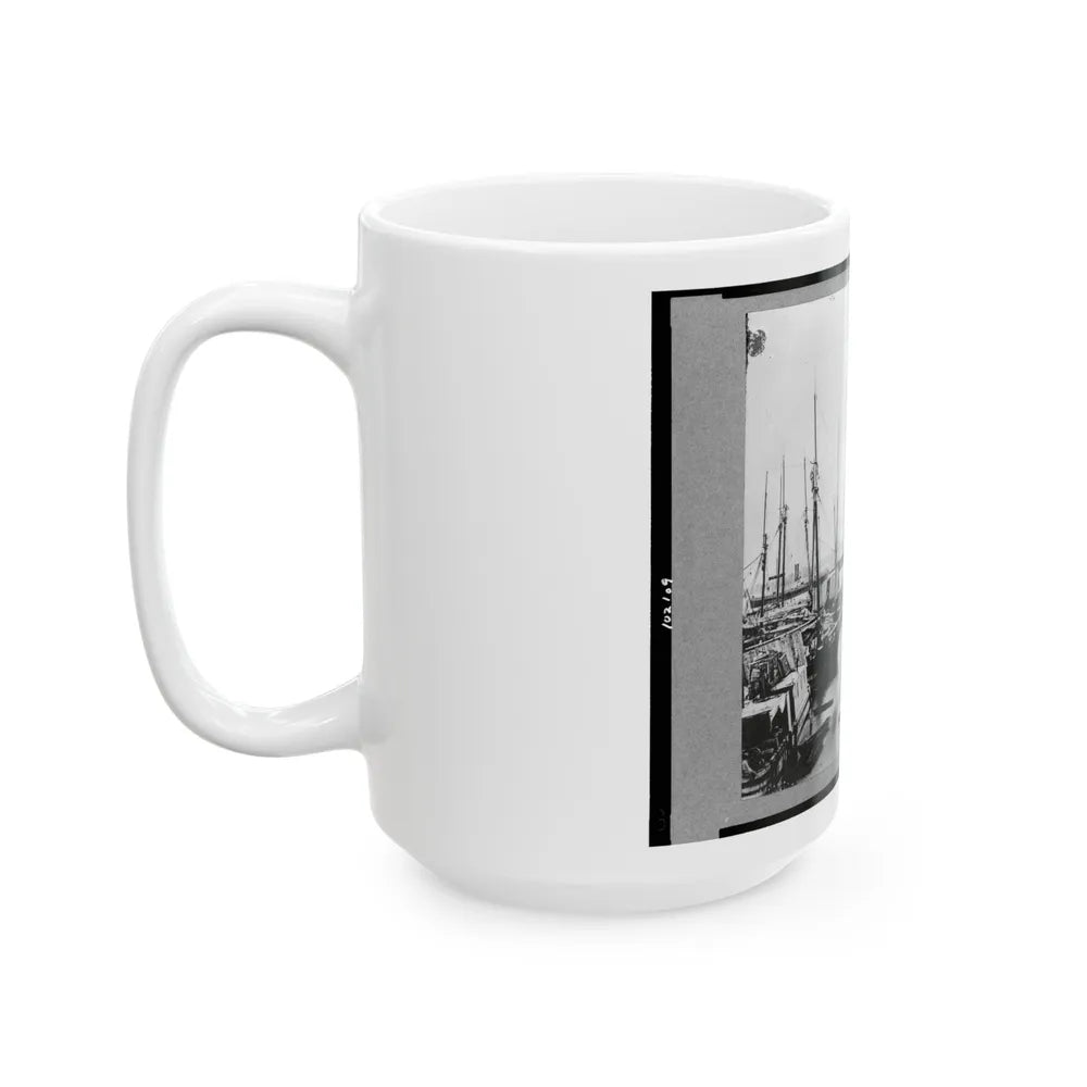 View Of Transports, Barges, Etc., City Point, Virginia (U.S. Civil War) White Coffee Mug-Go Mug Yourself