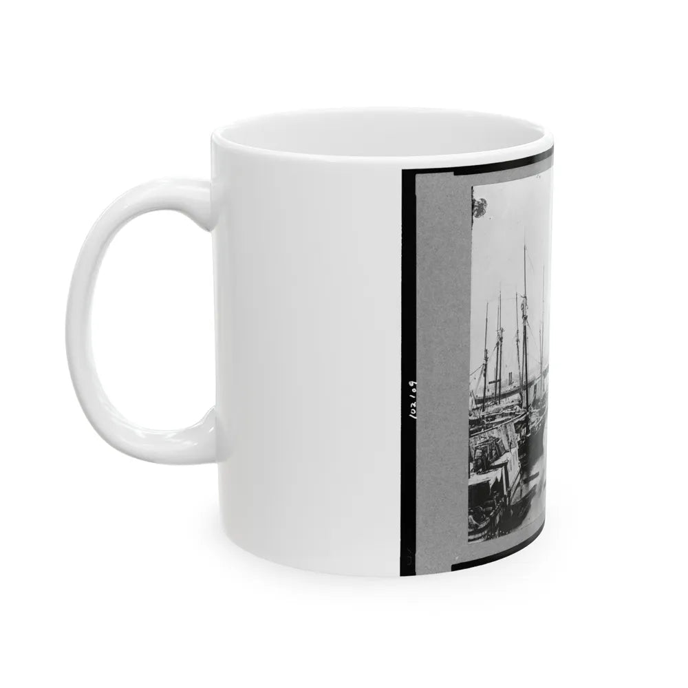 View Of Transports, Barges, Etc., City Point, Virginia (U.S. Civil War) White Coffee Mug-Go Mug Yourself