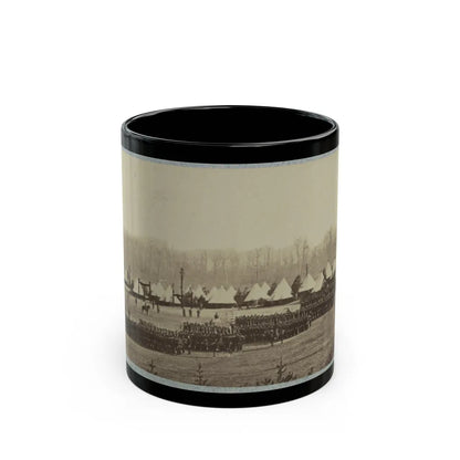 View Of Troops In Formation With Camp In Background (U.S. Civil War) Black Coffee Mug-11oz-Go Mug Yourself