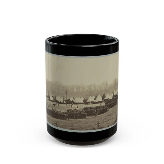 View Of Troops In Formation With Camp In Background (U.S. Civil War) Black Coffee Mug-15oz-Go Mug Yourself