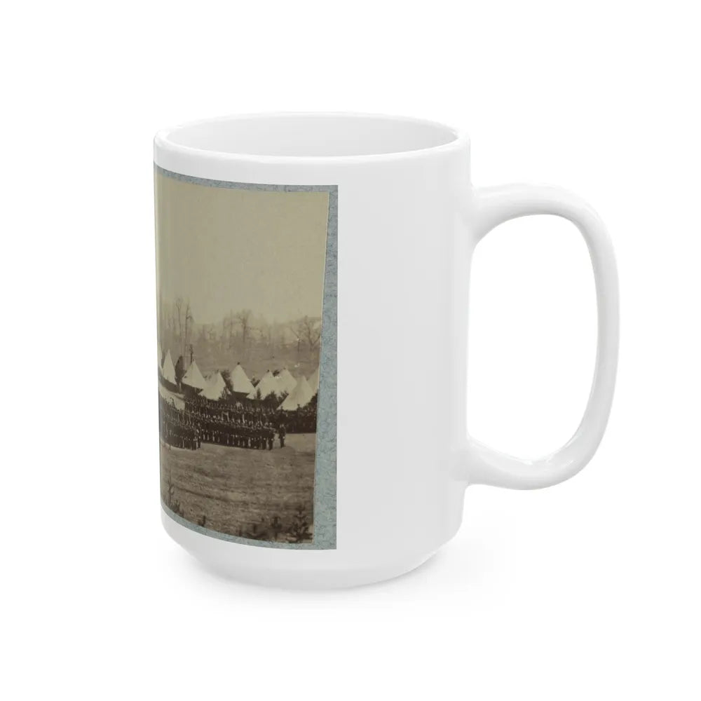 View Of Troops In Formation With Camp In Background (U.S. Civil War) White Coffee Mug-Go Mug Yourself