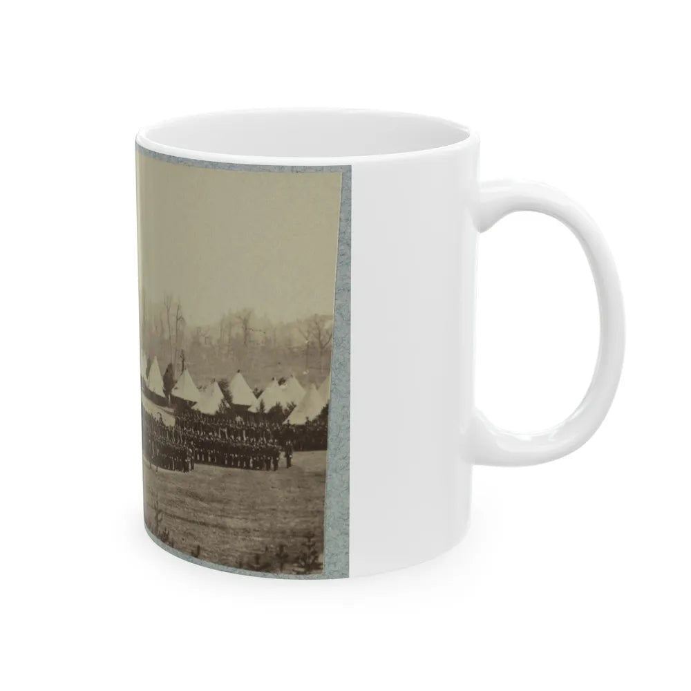 View Of Troops In Formation With Camp In Background (U.S. Civil War) White Coffee Mug-Go Mug Yourself