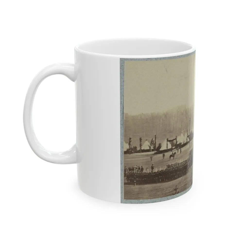 View Of Troops In Formation With Camp In Background (U.S. Civil War) White Coffee Mug-Go Mug Yourself