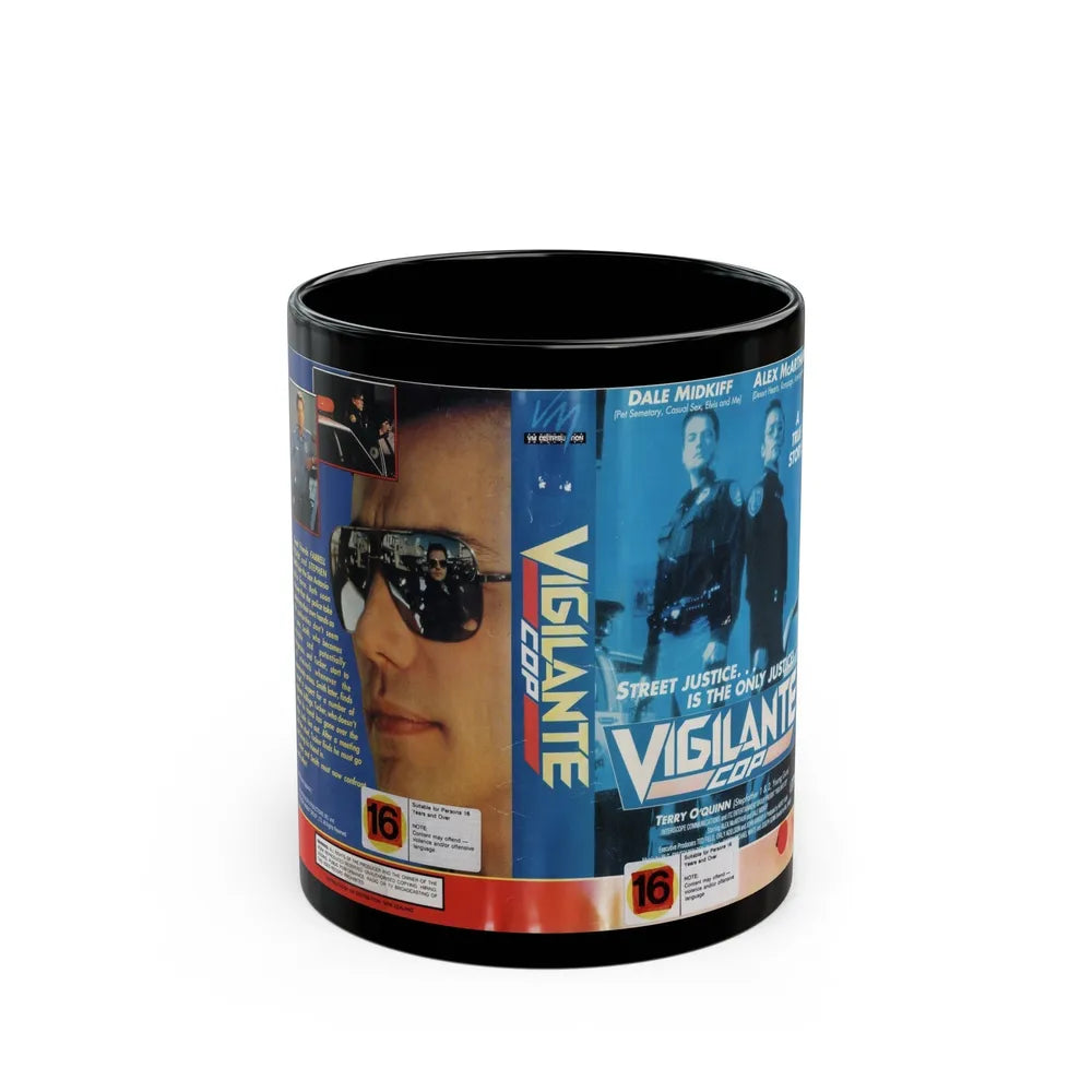 VIGILANTE COP (VHS COVER) - Black Coffee Mug-11oz-Go Mug Yourself