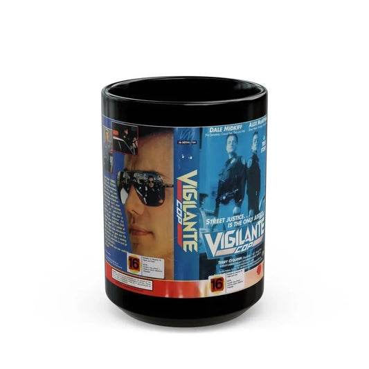 VIGILANTE COP (VHS COVER) - Black Coffee Mug 15oz - Go Mug Yourself