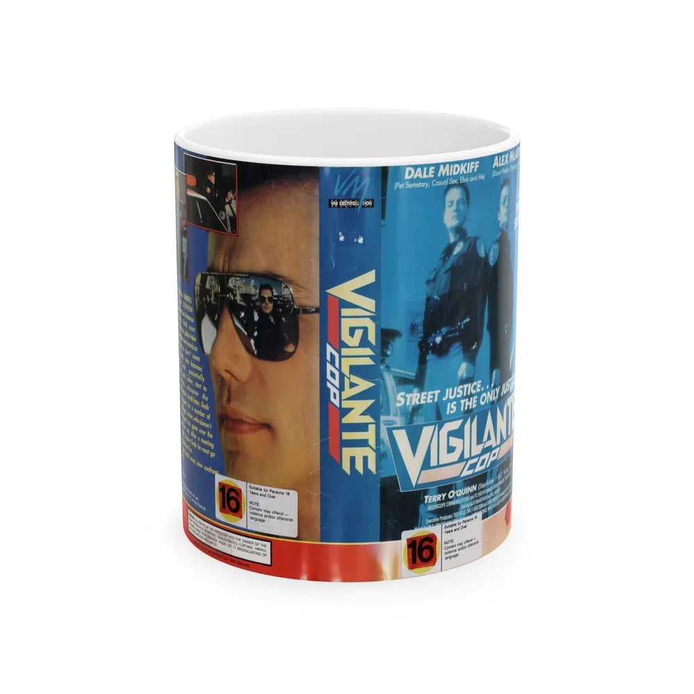 VIGILANTE COP (VHS COVER) - White Coffee Mug-11oz-Go Mug Yourself