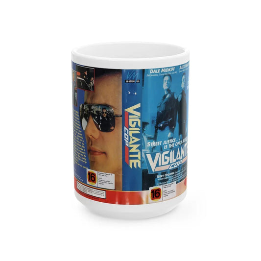 VIGILANTE COP (VHS COVER) - White Coffee Mug-15oz-Go Mug Yourself