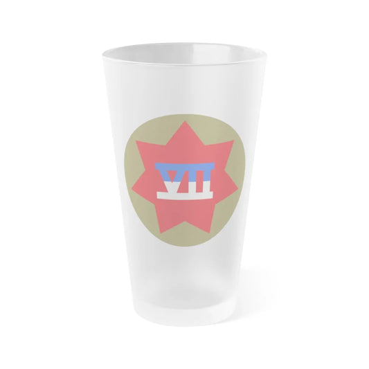 VII Corps (U.S. Army) Frosted Pint Glass 16oz-Go Mug Yourself